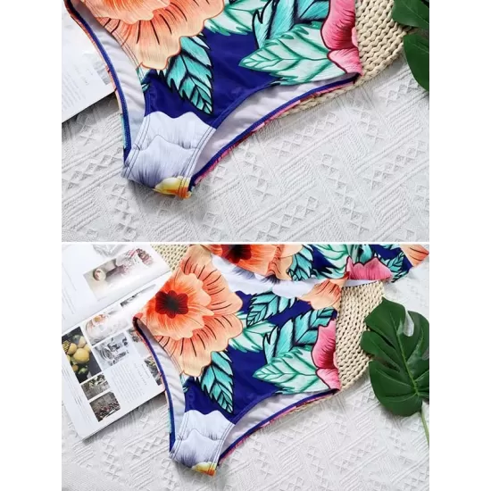Off-The-Shoulder Floral One-Piece Swimwear Off-The-Shoulder Floral One-Piece Swimwear