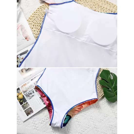 Off-The-Shoulder Floral One-Piece Swimwear Off-The-Shoulder Floral One-Piece Swimwear