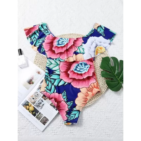 Off-The-Shoulder Floral One-Piece Swimwear Off-The-Shoulder Floral One-Piece Swimwear