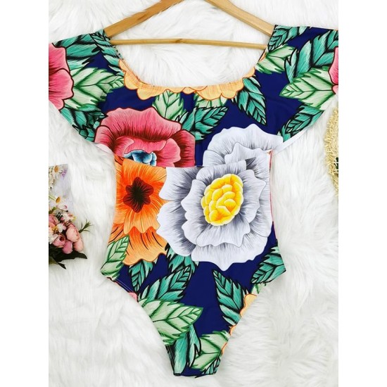 Off-The-Shoulder Floral One-Piece Swimwear Off-The-Shoulder Floral One-Piece Swimwear
