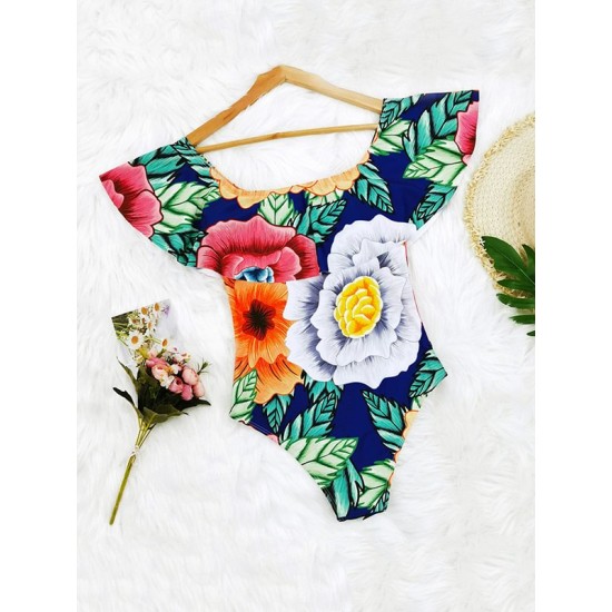 Off-The-Shoulder Floral One-Piece Swimwear Off-The-Shoulder Floral One-Piece Swimwear