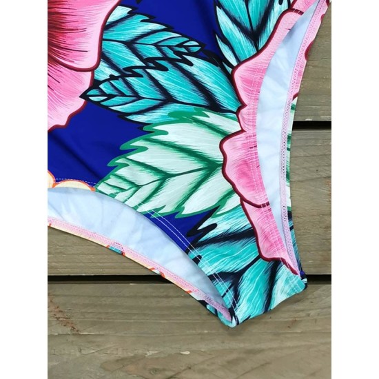 Off-The-Shoulder Floral One-Piece Swimwear Off-The-Shoulder Floral One-Piece Swimwear
