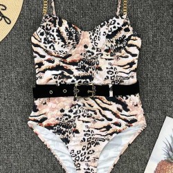 Gorgeous Embellished Underwired Belted One-Piece Swimwear