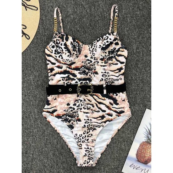 Gorgeous Embellished Underwired Belted One-Piece Swimwear Gorgeous Embellished Underwired Belted One-Piece Swimwear