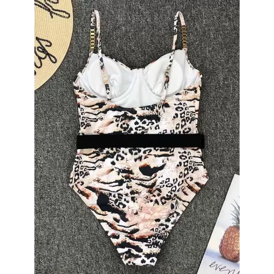 Gorgeous Embellished Underwired Belted One-Piece Swimwear Gorgeous Embellished Underwired Belted One-Piece Swimwear