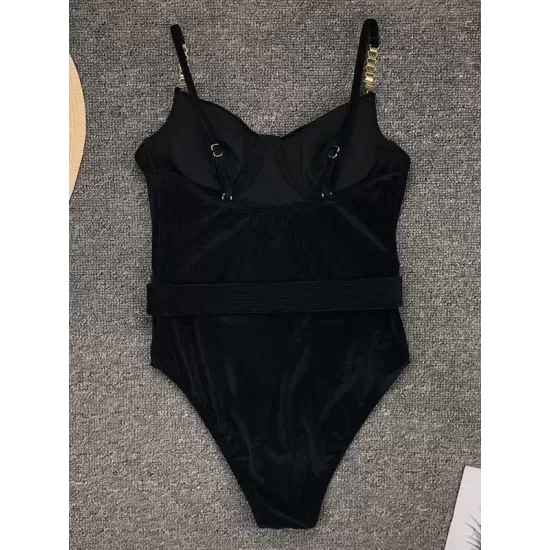 Gorgeous Embellished Underwired Belted One-Piece Swimwear Gorgeous Embellished Underwired Belted One-Piece Swimwear