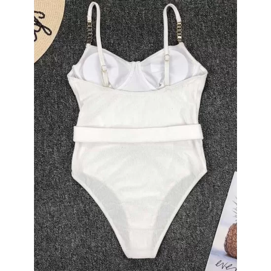 Gorgeous Embellished Underwired Belted One-Piece Swimwear Gorgeous Embellished Underwired Belted One-Piece Swimwear