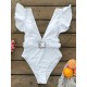 Deep V-Neck Short Sleeve Ruffled One-Piece Swimwear Deep V-Neck Short Sleeve Ruffled One-Piece Swimwear