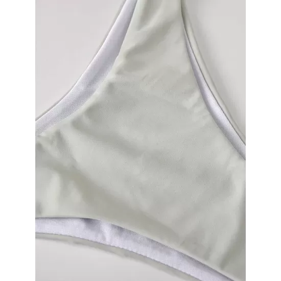 One-Shoulder Hollow Solid Color Split Bikini Swimsuit One-Shoulder Hollow Solid Color Split Bikini Swimsuit