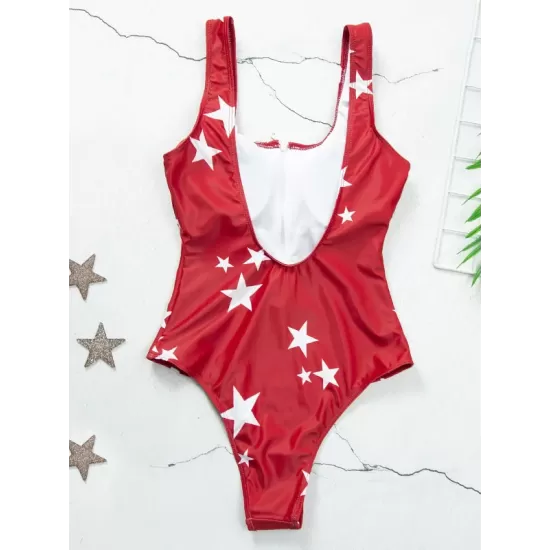 Floral Printed Zipper Backless One-Piece Swimwear Floral Printed Zipper Backless One-Piece Swimwear