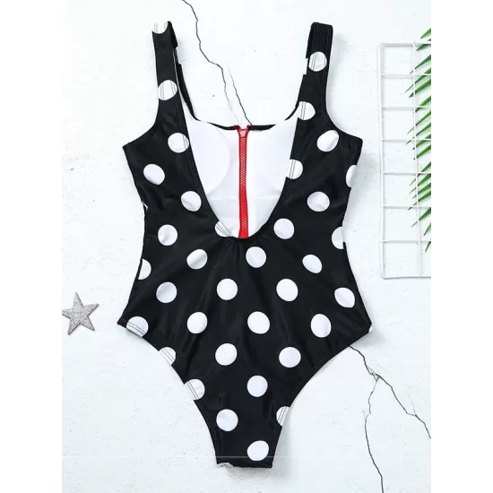 Floral Printed Zipper Backless One-Piece Swimwear Floral Printed Zipper Backless One-Piece Swimwear