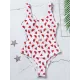 Floral Printed Zipper Backless One-Piece Swimwear Floral Printed Zipper Backless One-Piece Swimwear