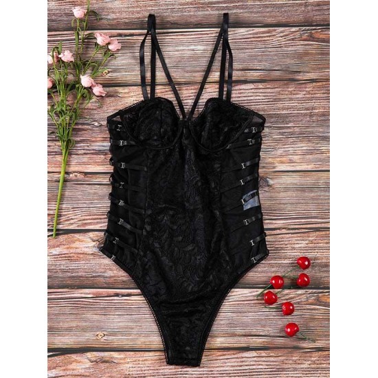 Hollow Bandage One-Piece Teddy Lingerie Hollow Bandage One-Piece Teddy Lingerie