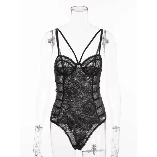 Hollow Bandage One-Piece Teddy Lingerie Hollow Bandage One-Piece Teddy Lingerie