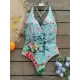 Floral Printed Deep-V-Neck Bandage One-Piece Swimwear Floral Printed Deep-V-Neck Bandage One-Piece Swimwear
