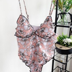 Floral-Print Triangles One-Piece Swimwear