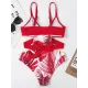 Monokini Spaghetti-Neck Monstera Ceriman Color-Block One-Piece Swimwear Monokini Spaghetti-Neck Monstera Ceriman Color-Block One-Piece Swimwear