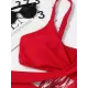 Monokini Spaghetti-Neck Monstera Ceriman Color-Block One-Piece Swimwear Monokini Spaghetti-Neck Monstera Ceriman Color-Block One-Piece Swimwear