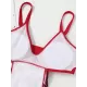 Monokini Spaghetti-Neck Monstera Ceriman Color-Block One-Piece Swimwear Monokini Spaghetti-Neck Monstera Ceriman Color-Block One-Piece Swimwear