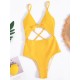 Solid Color Knotted Split One-Piece Swimsuit Solid Color Knotted Split One-Piece Swimsuit