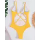 Solid Color Knotted Split One-Piece Swimsuit Solid Color Knotted Split One-Piece Swimsuit