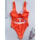 Solid Color Metal Ring One-Piece Swimwear Solid Color Metal Ring One-Piece Swimwear