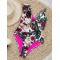 Floral Lion Print Falbala One Shoulder One-Piece Swimsuit