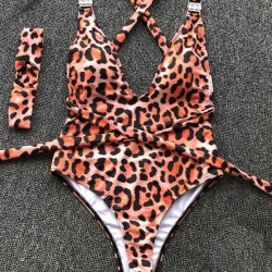 Leopard Backless One-Piece Swimsuit
