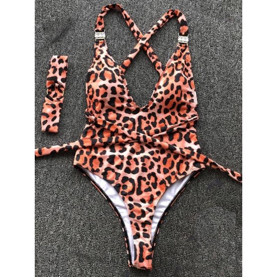 Leopard Backless One-Piece Swimsuit Leopard Backless One-Piece Swimsuit