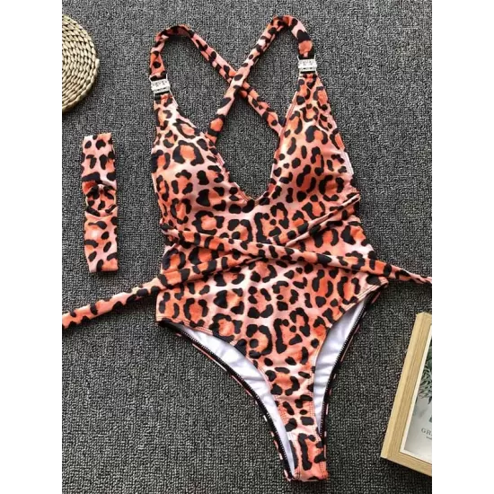 Leopard Backless One-Piece Swimsuit Leopard Backless One-Piece Swimsuit
