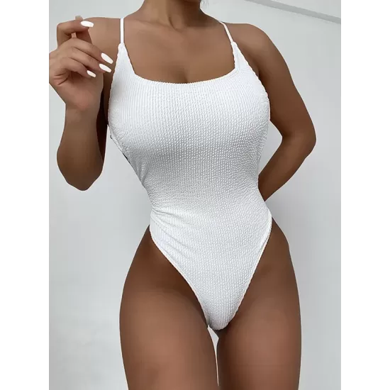 Strapless Solid Color Backless Slim Halterneck One-Piece Swimwear Strapless Solid Color Backless Slim Halterneck One-Piece Swimwear