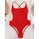 Strapless Solid Color Backless Slim Halterneck One-Piece Swimwear Strapless Solid Color Backless Slim Halterneck One-Piece Swimwear