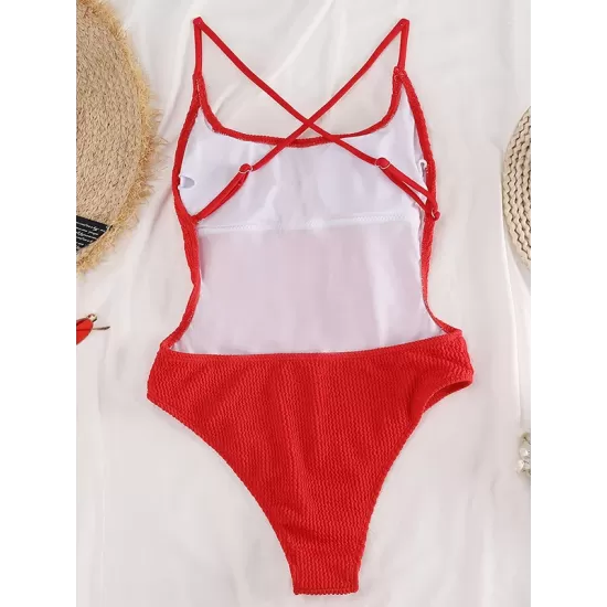 Strapless Solid Color Backless Slim Halterneck One-Piece Swimwear Strapless Solid Color Backless Slim Halterneck One-Piece Swimwear