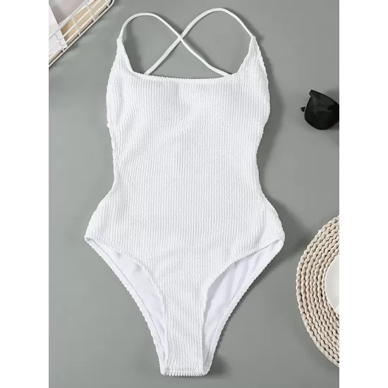 Strapless Solid Color Backless Slim Halterneck One-Piece Swimwear Strapless Solid Color Backless Slim Halterneck One-Piece Swimwear