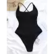 Strapless Solid Color Backless Slim Halterneck One-Piece Swimwear Strapless Solid Color Backless Slim Halterneck One-Piece Swimwear