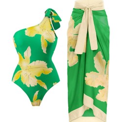 One Shoulder Bowknot One Piece Swimsuit