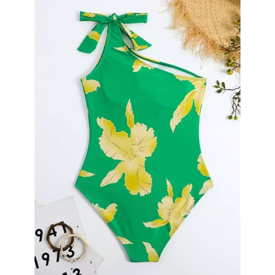 One Shoulder Bowknot One Piece Swimsuit One Shoulder Bowknot One Piece Swimsuit