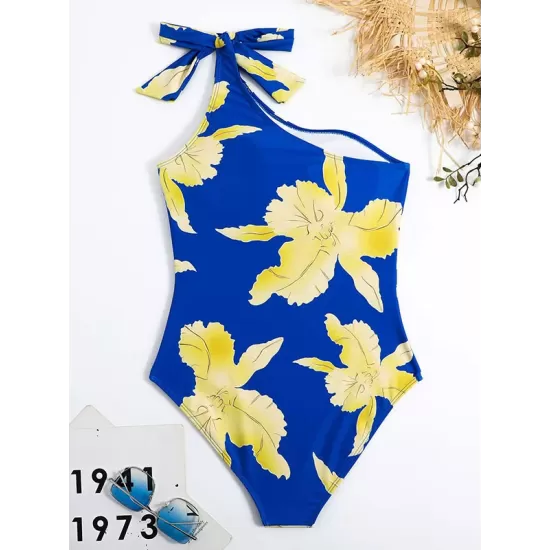 One Shoulder Bowknot One Piece Swimsuit One Shoulder Bowknot One Piece Swimsuit