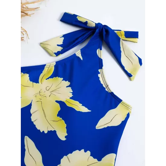 One Shoulder Bowknot One Piece Swimsuit One Shoulder Bowknot One Piece Swimsuit