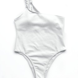 One-Shoulder Simple One-Piece Swimwear