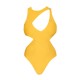 Bandage Plain Yellow One-piece Swimwear Bandage Plain Yellow One-piece Swimwear