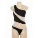 Sleeveless Mesh One-Shoulder Solid Color Split-Joint One-Piece Swimwear Sleeveless Mesh One-Shoulder Solid Color Split-Joint One-Piece Swimwear