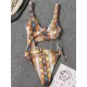 Sleeveless Printing Hollow Bandage Monokini Swimwear Sleeveless Printing Hollow Bandage Monokini Swimwear