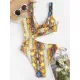 Sleeveless Printing Hollow Bandage Monokini Swimwear Sleeveless Printing Hollow Bandage Monokini Swimwear