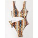 Sleeveless Printing Hollow Bandage Monokini Swimwear Sleeveless Printing Hollow Bandage Monokini Swimwear