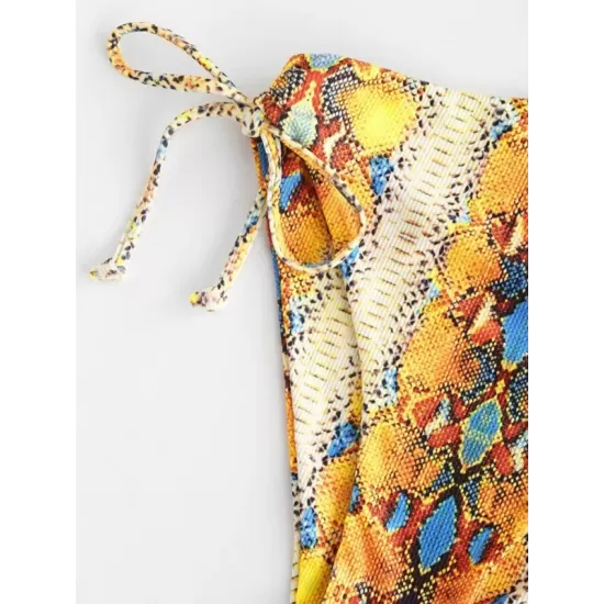 Sleeveless Printing Hollow Bandage Monokini Swimwear Sleeveless Printing Hollow Bandage Monokini Swimwear
