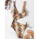 Sleeveless Printing Hollow Bandage Monokini Swimwear Sleeveless Printing Hollow Bandage Monokini Swimwear