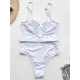 Solid Color Belted Embellished One-Piece Swimwear Solid Color Belted Embellished One-Piece Swimwear
