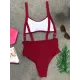Adjusting Buckle Bandage Hollow One-Piece Swimwear Adjusting Buckle Bandage Hollow One-Piece Swimwear