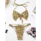 Leopard Print Knotted One-Piece Swimwear Leopard Print Knotted One-Piece Swimwear